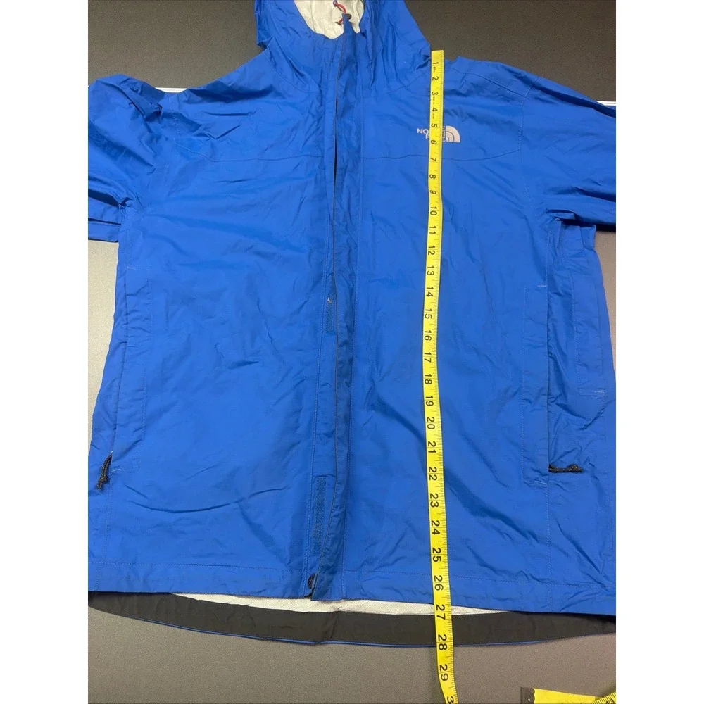 The North Face HyVent DT Blue Rain Jacket Hooded Ripstop Shell Mens M